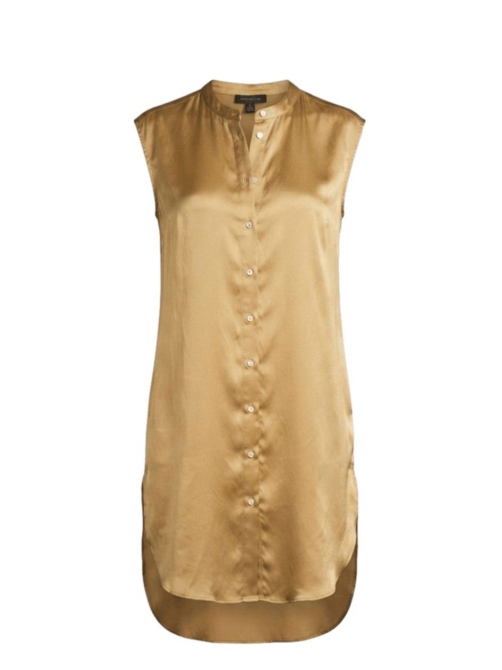 Banana Republic Gold Satin Sleeveless Shift Tunic Dress